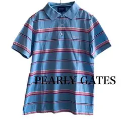 パーリーゲイツ レディース ボーダー 半袖ポロシャツ ゴルフウェア サイズ2