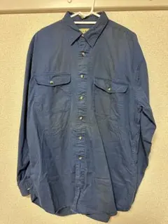 ビンテージ古着　90’s 香港製　L.L.Bean 長袖シャツ M ダークブルー