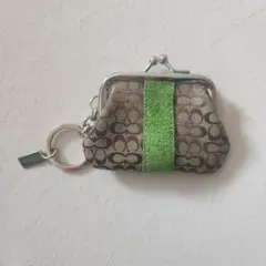 coach ミニがま口 キーホルダー 小銭入れ コインケース シグネチャー