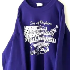 ジャージーズ ソフトボール スウェット トレーナー XL パープル 紫 古着