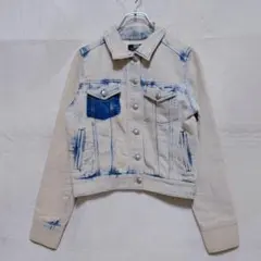 バックス ケミカルウォッシュ 配色 デニムジャケット F