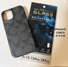 【中古品】COACH iPhone15ケース　シグネチャー