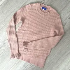 未使用！ブルーレーベルクレストブリッジ　ケーブルニット 長袖 薄手 ピンク38