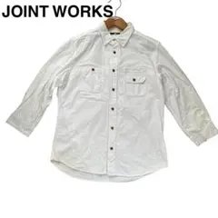 Simplicité plus七分袖シャツ ホワイト サイズ40 綿 ガチャポケ