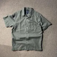 OLD GAP 00s オープンカラー 開襟シャツ ミリタリー カーキ オリーブ