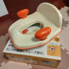 リッチェル ポッティス 補助便座 クリーム色/オレンジのサムネイル