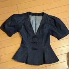 ZARA デニム チャイナボタン トップス 半袖