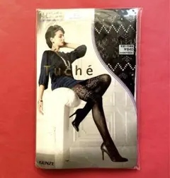 グンセ　タイツ　ブラック　Tuché M-L スノー　ハート　雪の結晶