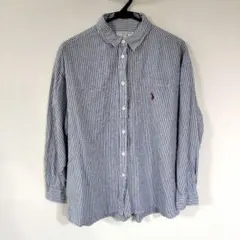 U.S. POLO ASSN. ストライプ 長袖シャツ　ポロ　フリーサイズ