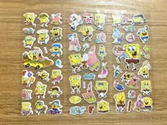 ⑤スポンジボブ　ぷくぷくシール　立体シール　3枚セット