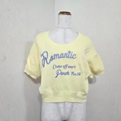 ローリーズファーム 半袖プルオーバー カットソー 刺繍ロゴ 伸縮（F）イエロー系