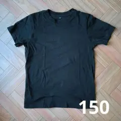 無地 クルーネック Tシャツ ブラック 150のサムネイル