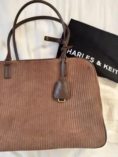 CHARLES & KEITH コーデュロイ トートバッグ
