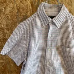 AE9259 エディーバウアー 半袖シャツ ネイビー レッド チェック メンズ