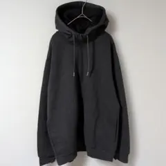 美品★パーカー【L】長袖　ぬくぬく　ハイネック　無地　ブラック