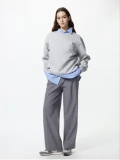 ユニクロ タックワイドパンツ 丈長め