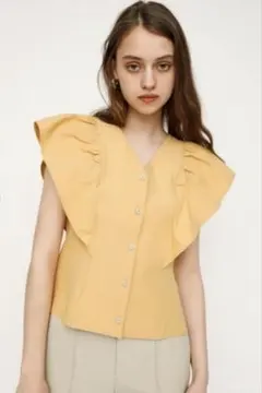 SLY イエロー フリル袖 ノースリーブシャツ