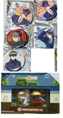 銀魂 坂田銀時 土方十四郎 沖田総悟 高杉晋助 缶バッジ J-WORLD 雪遊び 銀魂』「坂田銀時」「土方十四郎」「沖田総悟」「高杉晋助」の缶