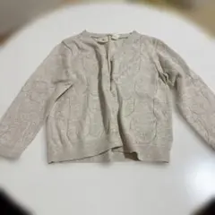 GAP クマ柄薄手ニットカーディガン　ベージュ　90cm