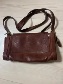 IL BISONTE ブラウンショルダーバッグ袋付き