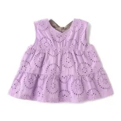 プティマイン【petit main】レースティアードチュニック 90 ラベンダー