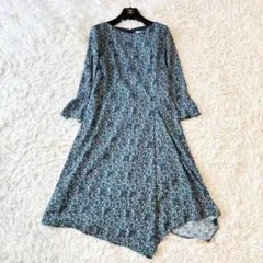 極美品 アンタイトル ペイズリー 花柄アシンメトリーワンピース 2