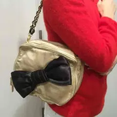 ゴールドチェーン リボン バッグ