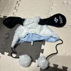 USJ ユニバ　スヌーピー　被り物　ファンキャップ　ふわふわ　モコモコぽんぽん付