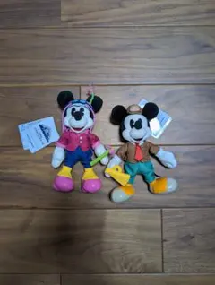 未使用紙タグ付まとめ売り　ぬいぐるみバッチ　アンバサダーホテル　ミッキー　ミニー