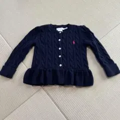 Ralph Lauren ネイビー ケーブルニットカーディガン　24M 90