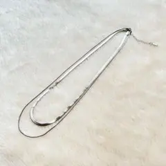 ネックレス 二連 スネークチェーン サージカルステンレス 新品 シルバー