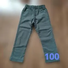 チャコールグレー 　ゴムウエスト ストレッチパンツ　裏起毛　100