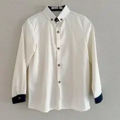 アイボリー ネイビー 長袖シャツ 150