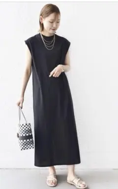 ships DEPEND アムンゼン ワンピース　ブラック　ロング　ノースリーブ