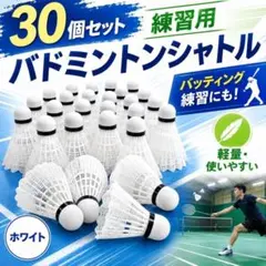 【30個セット】バドミントン シャトル 羽根 練習 バッティング ホワイト 白のサムネイル