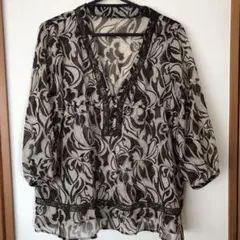 レディースシースルーカットソーブラウス