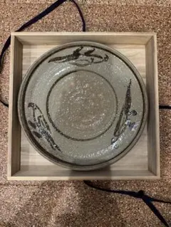萩焼 大鉢 野坂康起 造（山口県指定無形文化財）共箱・共布付 鉄絵 大皿 盛鉢 萩焼 大鉢 野坂康起 造（山口県指定無形文化財）共箱・共布付 鉄絵