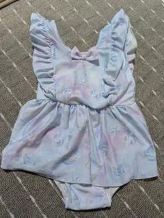女の子向け水着 ワンピース 水色 フリル
