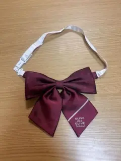 OLIVE des OLIVE School リボン エンジ ドット
