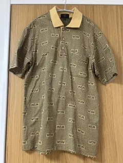 希少✨90s エムシーエム コニャック 千鳥格子ポロシャツ M刺繍ロゴ 日本製のサムネイル