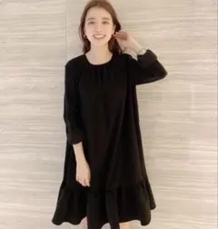 YOKO CHAN 黒 ひざ丈ワンピース 七分袖 2026年最新】YOKOCHAN レディース 長袖・七分袖ひざ丈ワンピースの人気