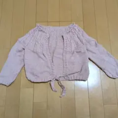 ピンク ニット カーディガン 前開き