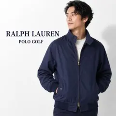 POLO GOLF ラルフローレン スイングトップ M 裏地チェック 紺色 古着のサムネイル