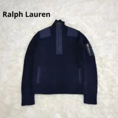Ralph Lauren ラルフローレン ニットハーフジップ ミリタリー調 紺