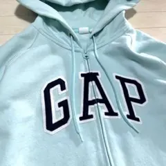 Y2K ギャル　GAP ロゴ　ジップアップ　パーカー　ブルー　グランジ　平成