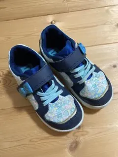 ムーンスター キャロット 女の子 スニーカー 17.5センチ ネイビー