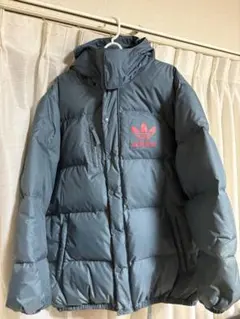 激レア90s 00s adidas ダウンジャケット トレフォイル ブルー