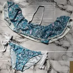 新品未使用☆花柄フリルセパレート水着　訳あり