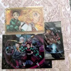 ✿鬼滅の刃の≈3枚セット✿ ❧クリアファイル❥チケット入れ ↪ビジュアルボード