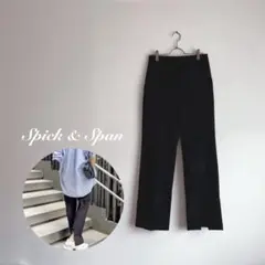 Spick & Span リネンライクバックスリットパンツ　38 M ブラック